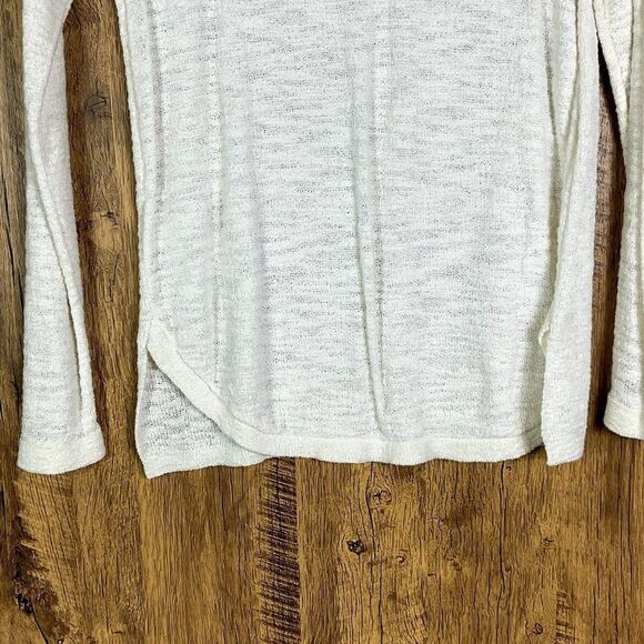 LOFT Textured Shirttail Sweater. large, ivory/cream - Picture 3 of 8